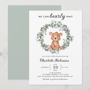 We Can Bearly Wait Baby Shower Invitation