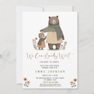 We Can Bearly Wait Baby Shower  Invitation