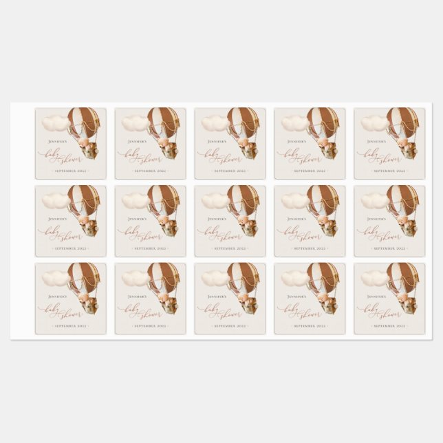 We Can Bearly Wait! Baby Shower Labels (Sheet)