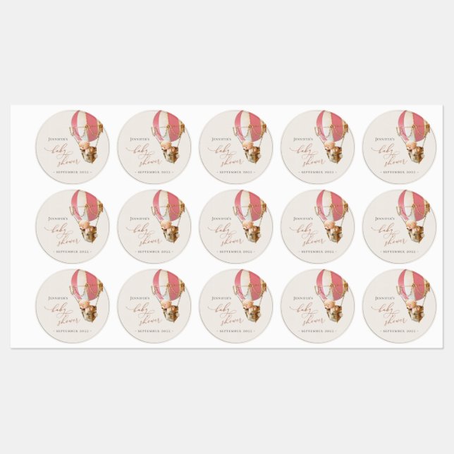 We Can Bearly Wait! Baby Shower Labels (Sheet)