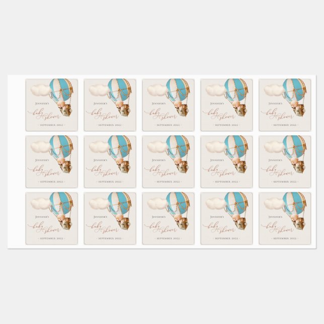 We Can Bearly Wait! Baby Shower Labels (Sheet)