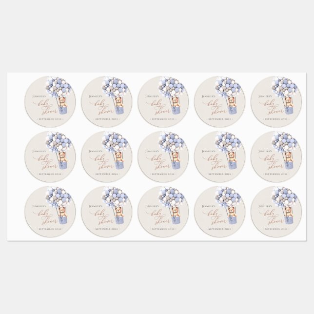 We Can Bearly Wait! Baby Shower Labels (Sheet)