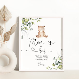We can bearly wait baby shower Mom-osa bar sign