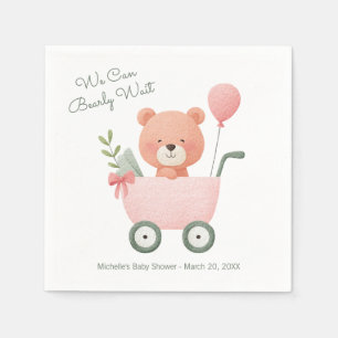 "We Can Bearly Wait" Baby Shower Napkin