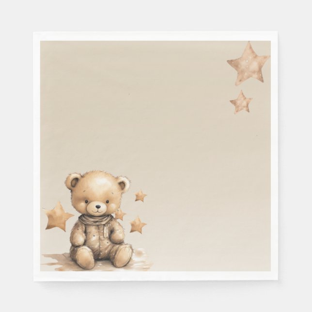 We Can Bearly Wait Baby Shower Napkin (Front)