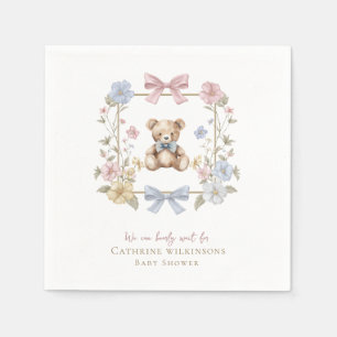 we can bearly wait baby shower  napkin