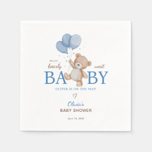 We Can Bearly Wait Baby Shower Napkin