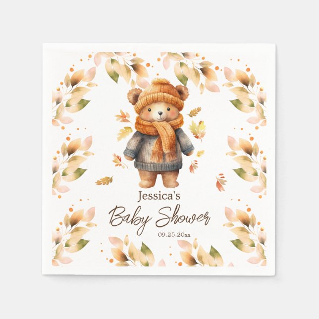 We Can Bearly Wait Baby Shower  Napkin (Front)