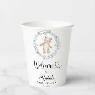We can bearly wait baby shower paper cups