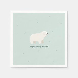 We Can Bearly Wait Baby Shower   Polar Bear Napkin