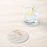 We Can Bearly Wait! Baby Shower Round Paper Coaste