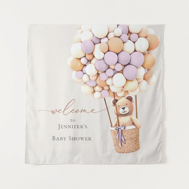 We Can Bearly Wait! Baby Shower Tapestry (Front)