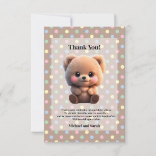 We can Bearly Wait Baby Shower teddy bear Thank You Card