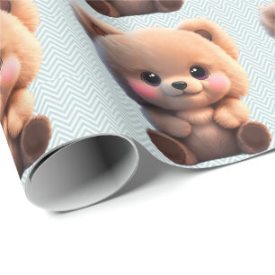 We can Bearly Wait Baby Shower teddy bear Wrapping Paper