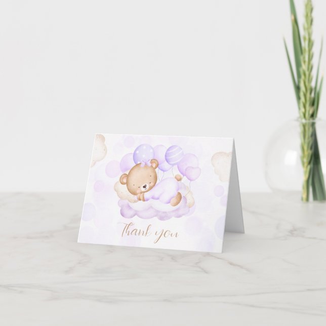 We Can Bearly Wait Baby shower Thank You Card (Front)