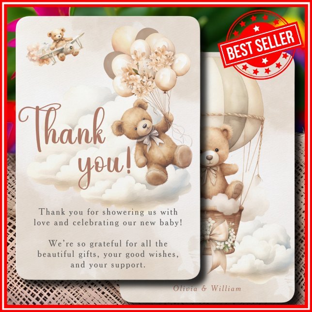 We Can Bearly Wait Baby Shower Thank You Card (Creator Uploaded)