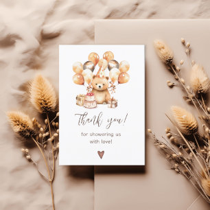 We can bearly wait baby shower thank you  card