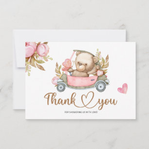 We can bearly wait baby shower thank you card
