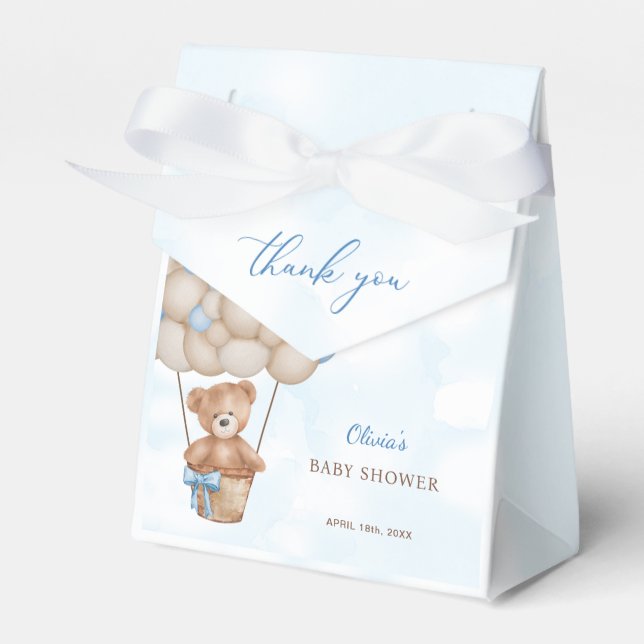 We Can Bearly Wait Baby Shower Thank You Favor Box (Front Side)