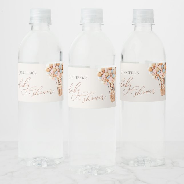 We Can Bearly Wait! Baby Shower Water Bottle Label (Bottles)