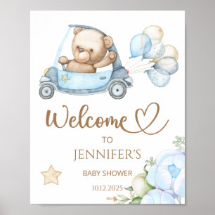 We can bearly wait baby shower welcome poster