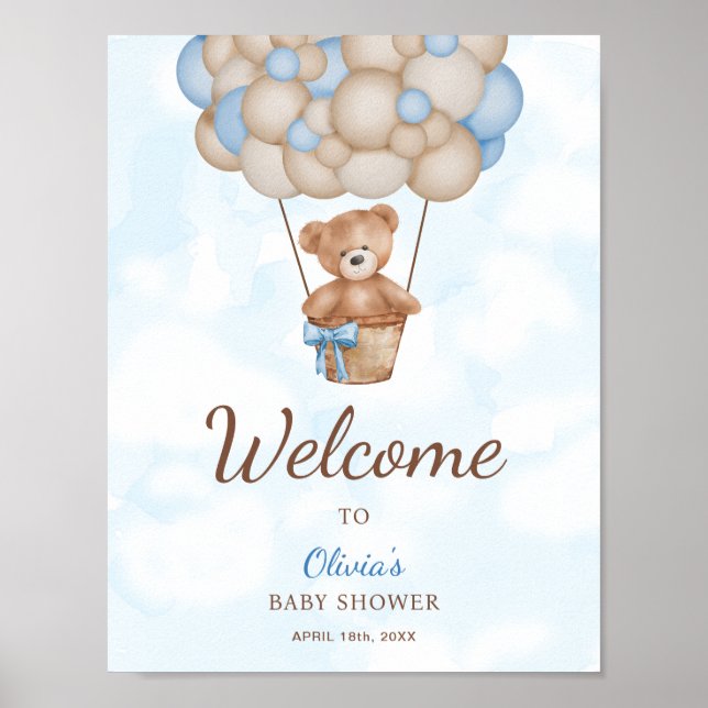 We Can Bearly Wait Baby Shower Welcome Sign (Front)