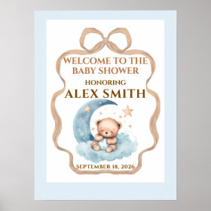 We Can Bearly Wait Baby Shower Welcome Sign Teddy