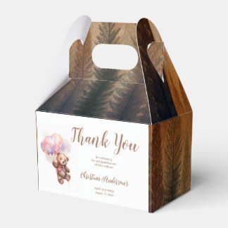 We can Bearly Wait Balloon Teddy Bear Baby Shower Favor Box