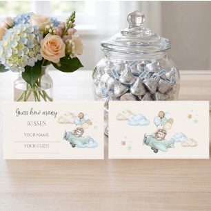 We Can Bearly Wait Bear Airplane How Many Kisses Enclosure Card