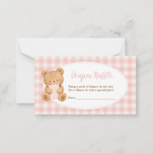We Can Bearly Wait Bear Baby Girl Diaper Raffle