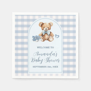 We can Bearly Wait Bear Baby Shoes Baby Shower Napkin