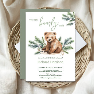 We can bearly wait bear baby shower invitation