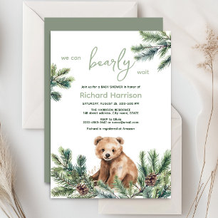 We can bearly wait bear baby shower invitation