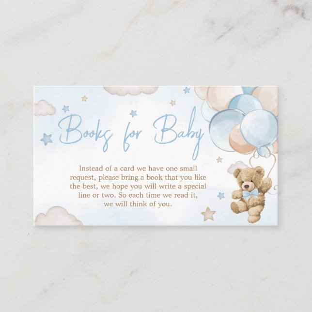 We Can Bearly Wait Bear Balloon Books for Baby Enclosure Card (Front)