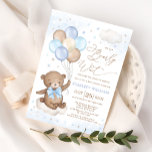 We Can Bearly Wait Bear Balloon Boy Baby Shower  Invitation<br><div class="desc">We Can Bearly Wait for Baby to Arrive! This adorable teddy bear themed invitation is sure to put a smile on your guests' faces! The soft pastel blue, brown & beige colour scheme makes this design perfect for a boy baby shower. Personalize the invite with your details and if you...</div>