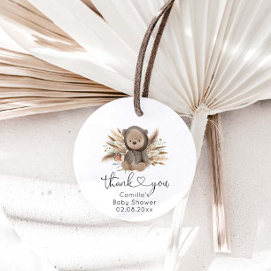 We Can Bearly Wait Boho Bear Baby Shower Favour Tags