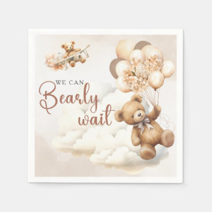 We Can Bearly Wait Boho Gender Neutral Baby Shower Napkin