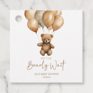 We Can Bearly Wait Boho Teddy Bear Baby Shower Favour Tags