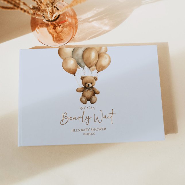 We Can Bearly Wait Boho Teddy Bear Baby Shower Guest Book (Creator Uploaded)