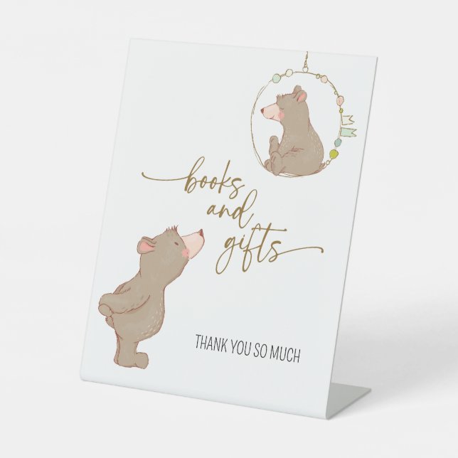 We Can Bearly Wait Books and Gifts Sign JL01 (Front)