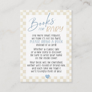 We Can Bearly Wait Books for Baby Boy Shower Enclosure Card