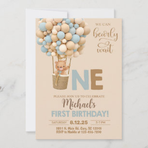 We can bearly wait boy 1st birthday invitation. invitation