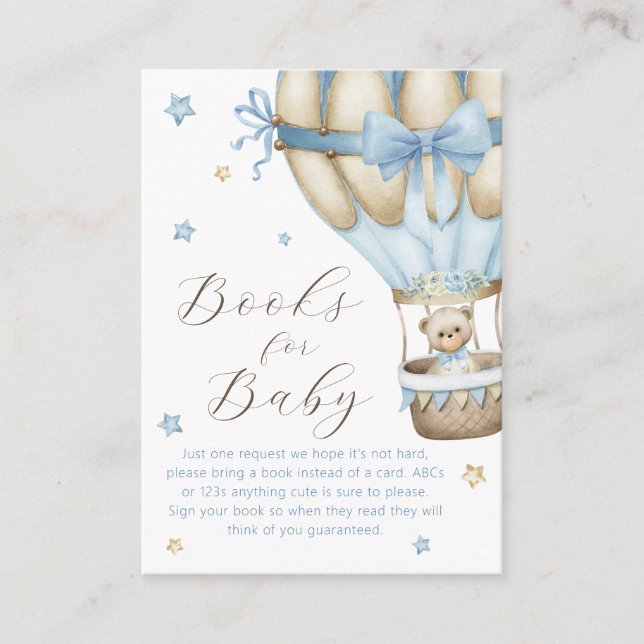 We Can Bearly Wait Boy Books for Baby Enclosure Card (Front)