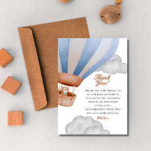 we can bearly wait Boy cub baby shower Thank You Card