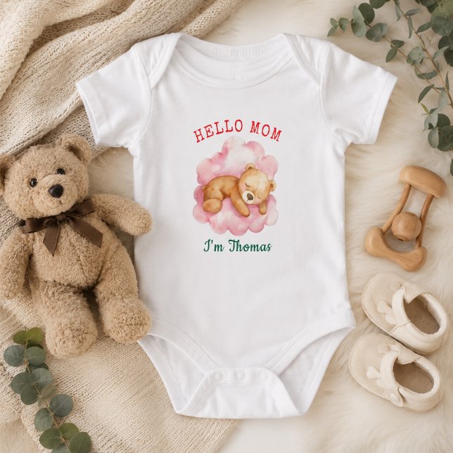 We Can Bearly Wait Boy Cute Bear Baby Shower  Bodysuit (We Can Bearly Wait Boy Cute Bear Baby Shower Bodysuit)