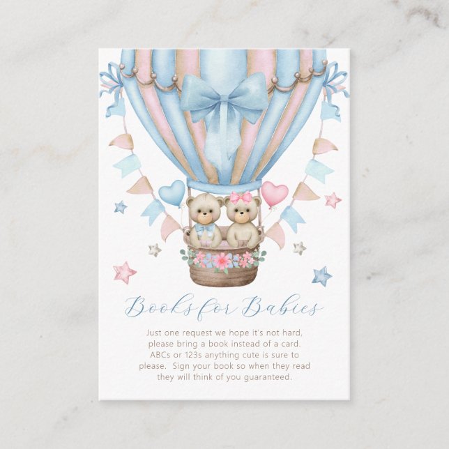 We Can Bearly Wait Boy Girl Twins Books for Babies Enclosure Card (Front)