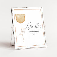 We Can Bearly Wait Brown Balloon Baby Drinks