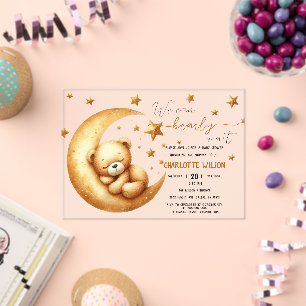We Can Bearly Wait Cute Baby Bear Baby Shower Acrylic Invitations