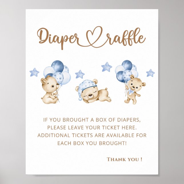 We can bearly wait diaper raffle poster (Front)