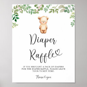 We can bearly wait diaper raffle poster